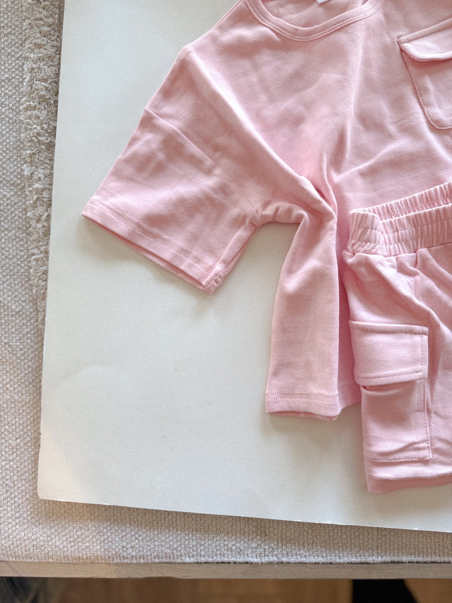 Slouchy Cargo Set - Pink