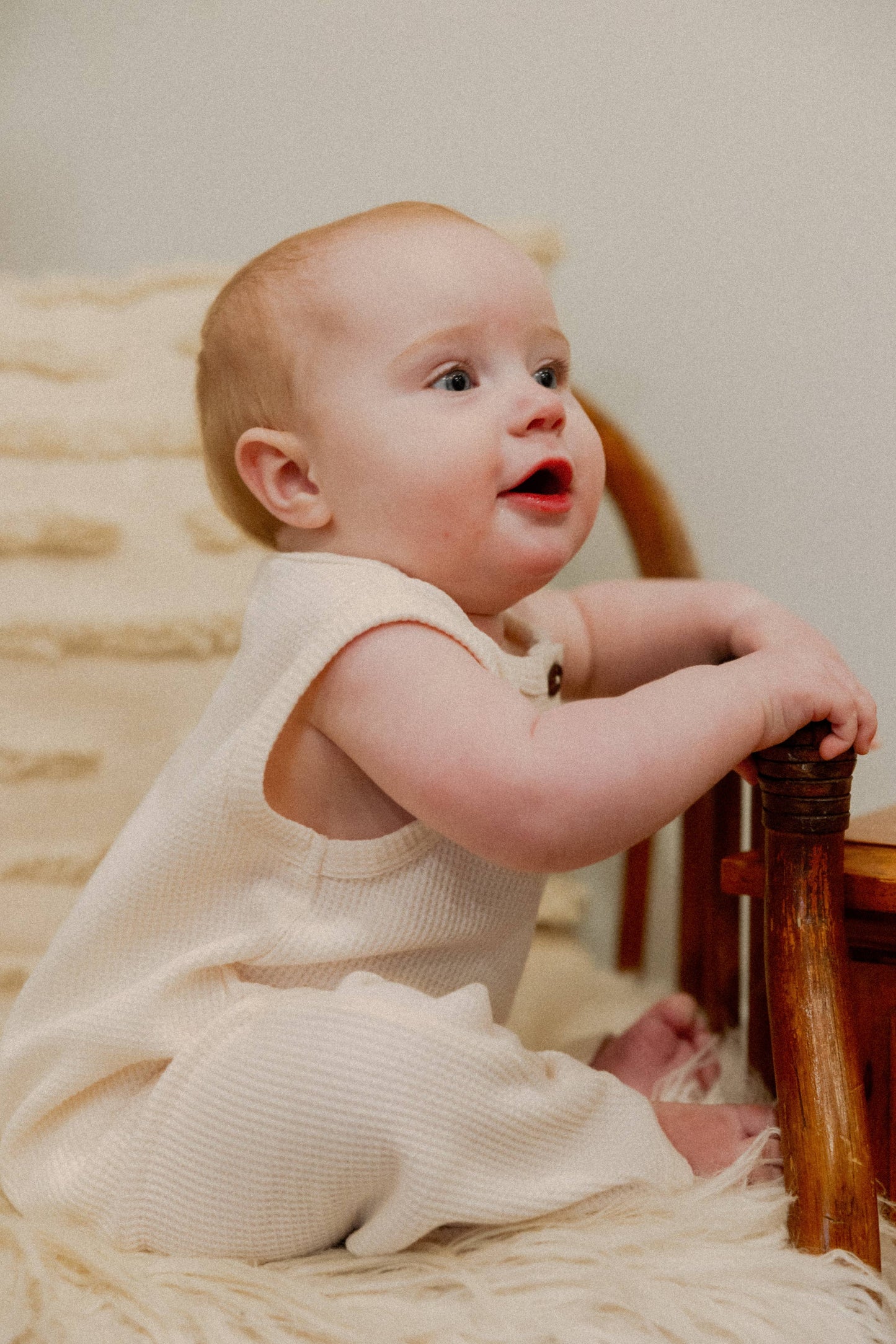 Waffle Jumpsuit in Cream