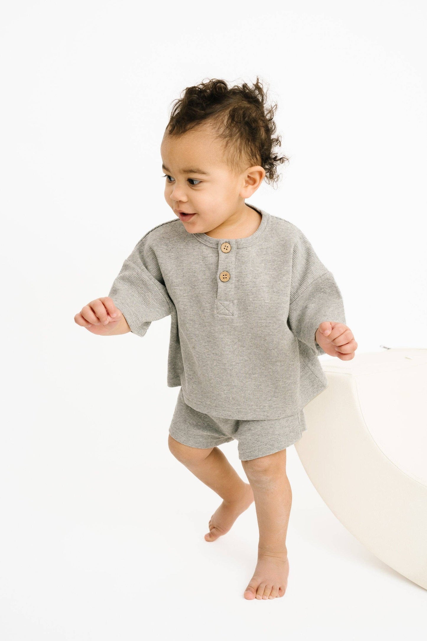 Waffle Slouchy Set - Stormy