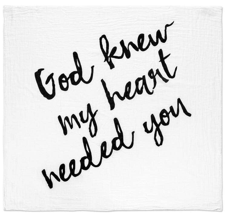 Organic Swaddle Blanket- God knew my heart