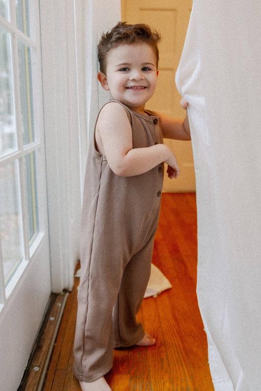 Waffle Jumpsuit in Brown