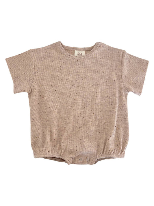 Tan Speckle Bubble Romper