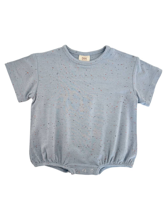 Blue Speckle Bubble Romper