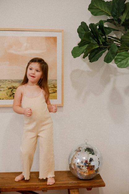 Ribbed Jumpsuit in Cream
