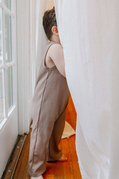 Waffle Jumpsuit in Brown