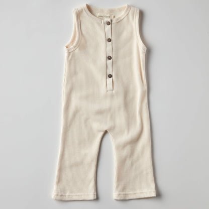 Waffle Jumpsuit in Cream
