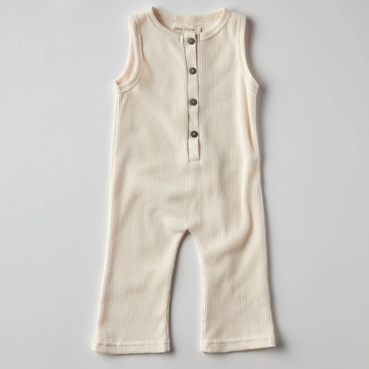 Waffle Jumpsuit in Cream