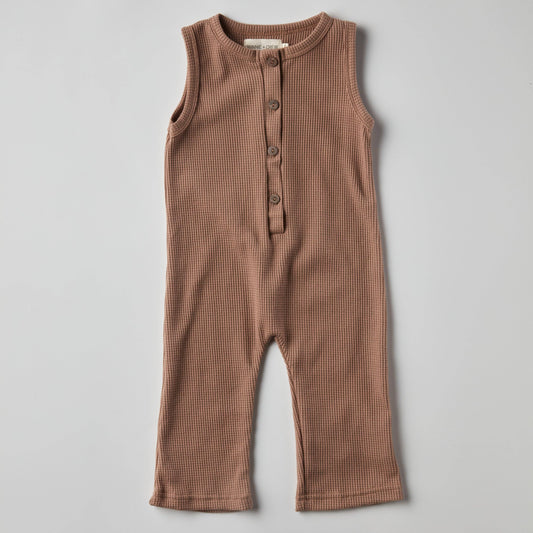 Waffle Jumpsuit in Brown